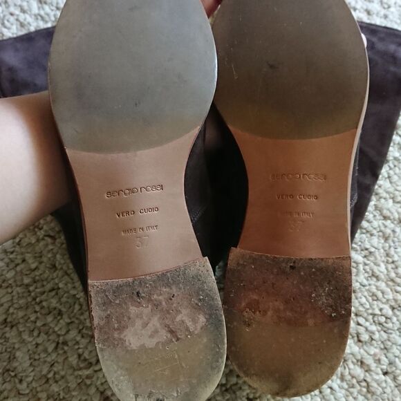 SERGIO ROSSI brown Suede below the knee boots size 7 - Picture 12 of 12